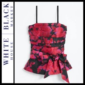 NWT WHBM Jacquard Tie Waist Bustier Top